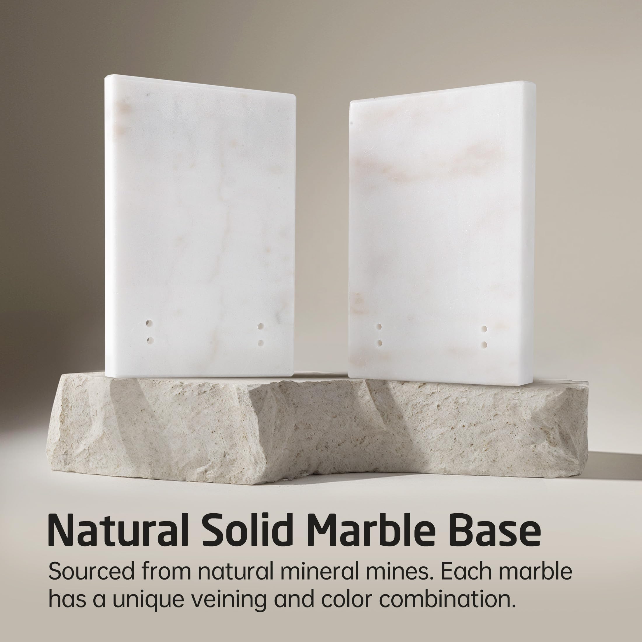 Koville Portasciugamani di carta in marmo naturale italiano, da appoggio, per bastone di pietra, per cucina, per rotoli standard o jumbo (bianco carrara