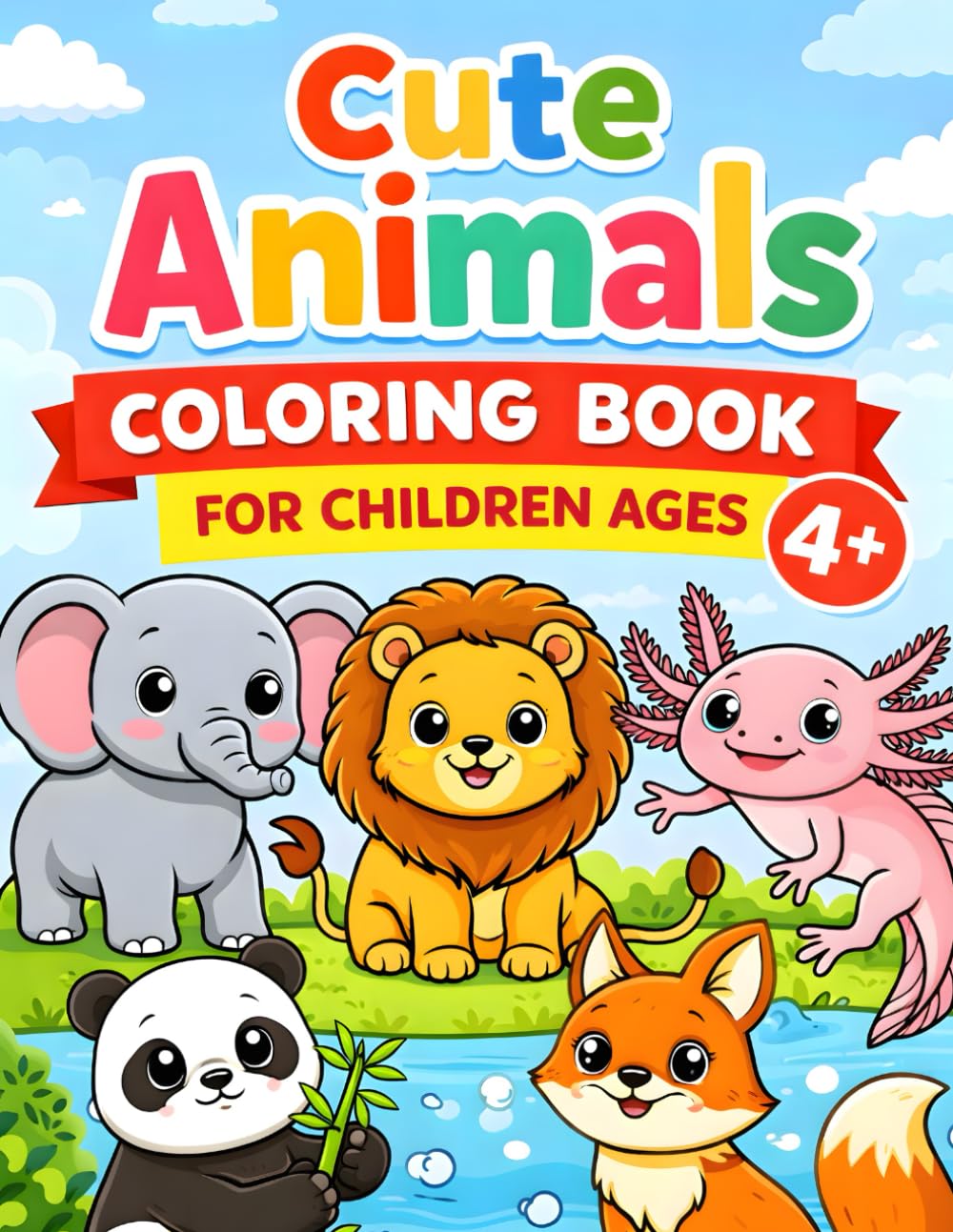 Cute Animals Coloring Book for Children Ages