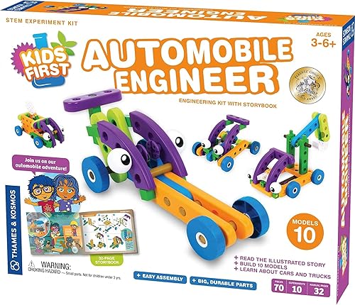 Thames & Kosmos Kit de ingeniero automotriz para niños STEM Libro de cuentos ilustrado a todo color de 32 páginas A partir de 3 años