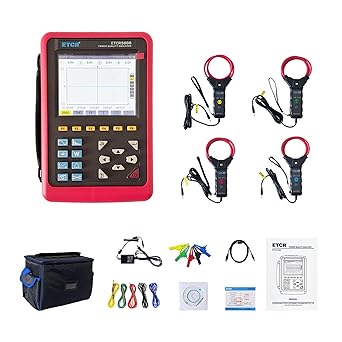 ETCR5000-300F 6000A 3 Phase Power Quality Analyzer Harmonics Analyzer Three Phase Multi-Functional Power Quality Logger with ETCR300F 300mm Flexible Coil Current Clamp Sensor Range 10A-6000A