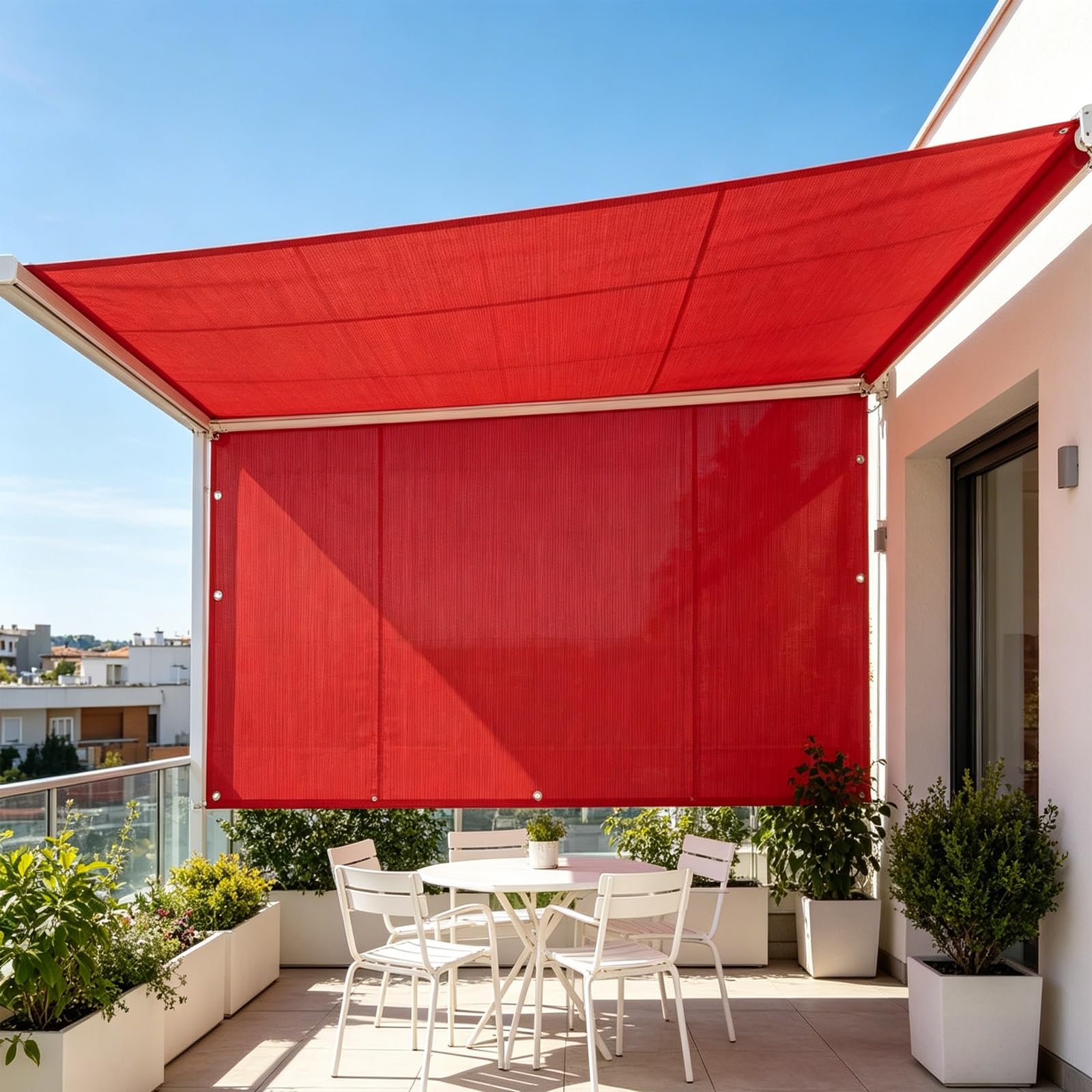 Filet d'ombrage 180x600 pour sécuriser un balcon et le patio