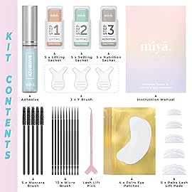 MIYA LASH 2 in 1 Lash Lift & Brow Lamination Kit | Instant Fuller Eyebrows, Eyelashes | Salon Result lasts 8 weeks | Professional LVL, Perm, Laminate with Silicone Shields, Lash Picks