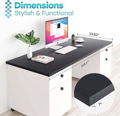 Miniatura 204 de Kaboon Mesa universal, escritorio sólido de una pieza para escritorio de pie sentado, escritorios dobles, escritorio en L, bricolaje, encimera de