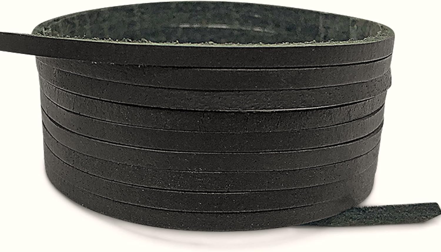 CREAVVEE Flat Genuine Real Leather Strip Bead Thong Cord Braiding String Threads Lace Cowhide