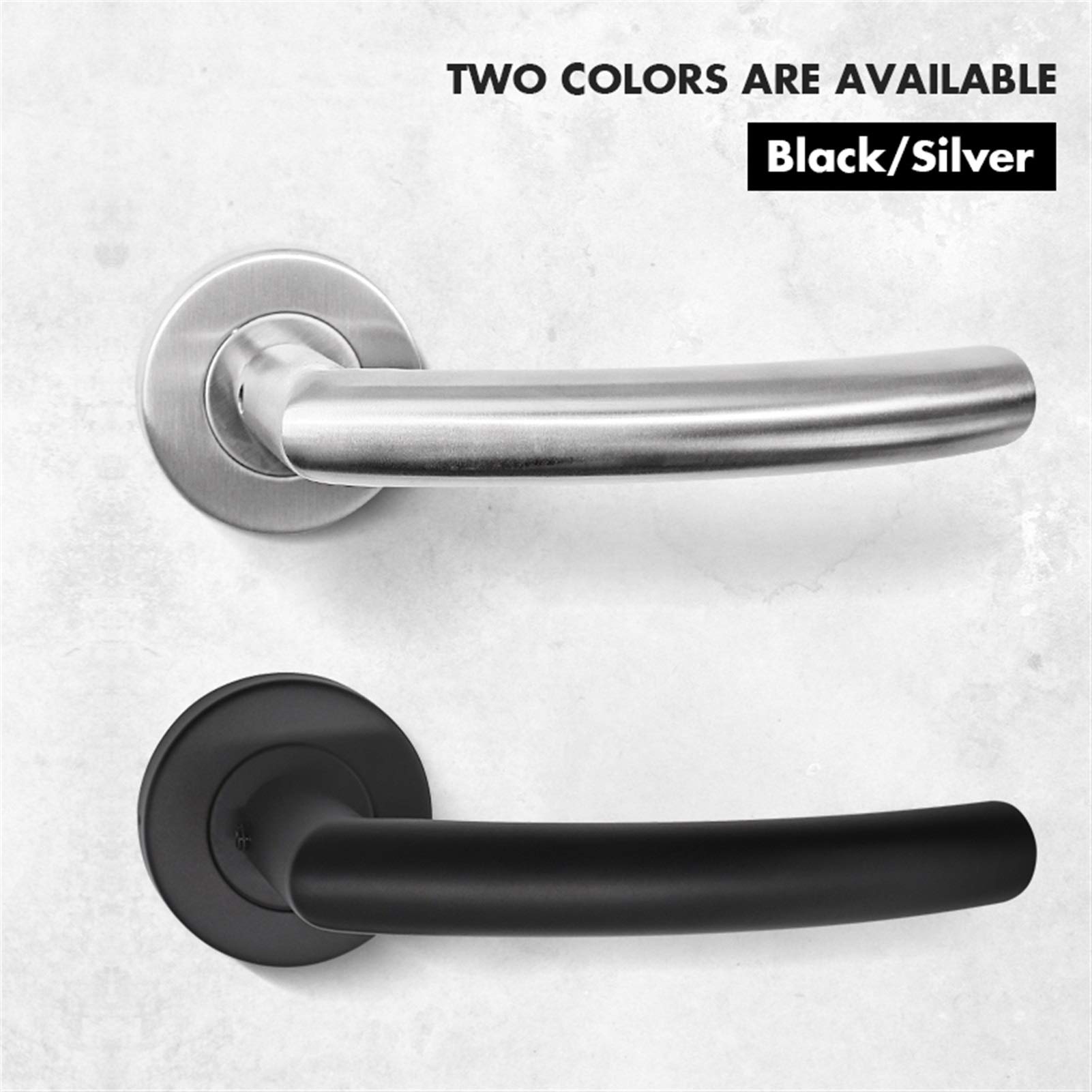 2 Szt. Wewnętrzna Klamka Do Drzwi Ze Stali Nierdzewnej, Sypialnia, Łazienka Dzielona Klamka Do Drzwi Blokada Akcesoria Domowe(SILVER HANDLE)
