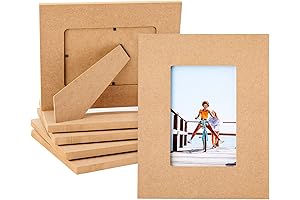 Juvale 6-Pack Unfinished Customizable Wood Picture Frames for Home Decoration and Art
