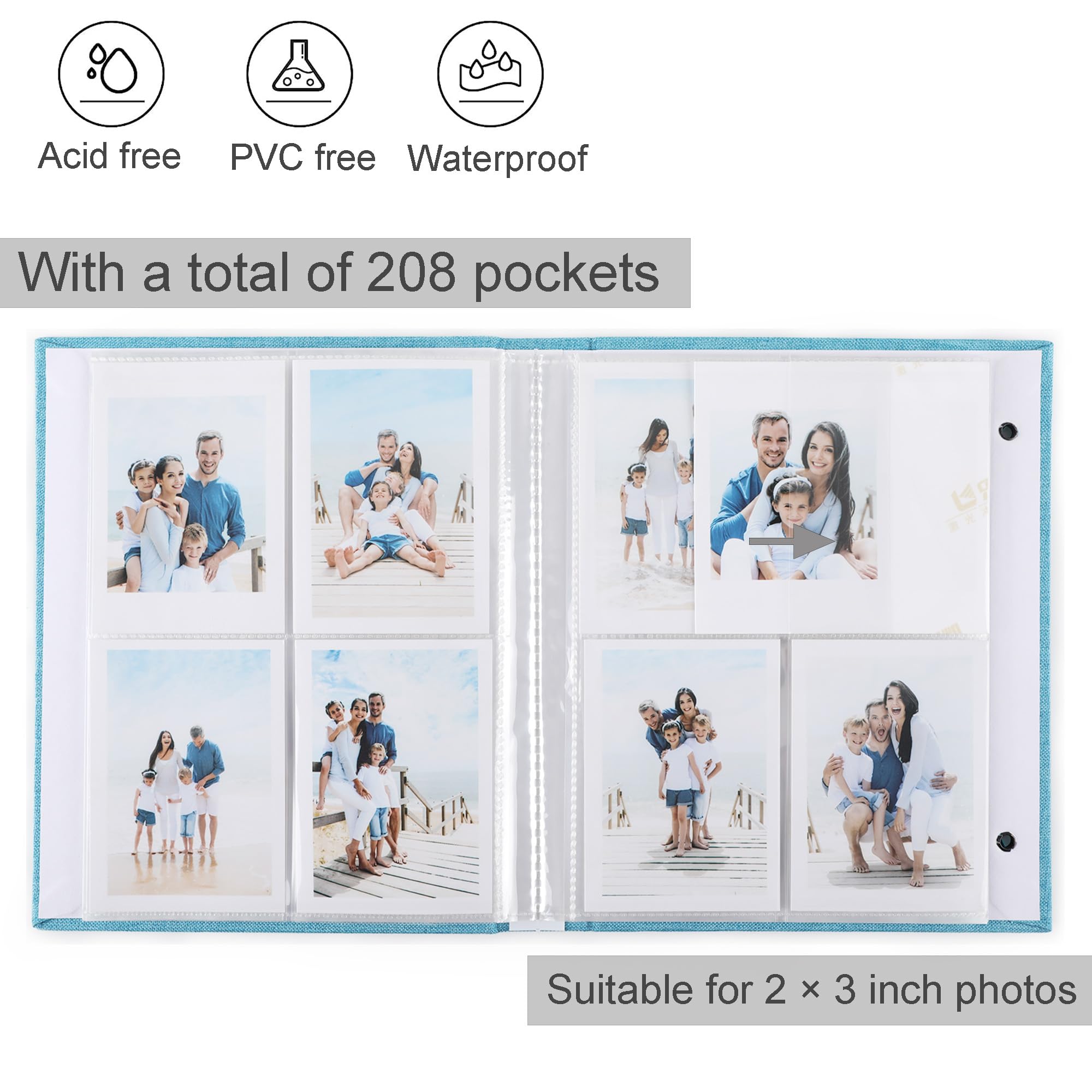 Ayorasly Lot De 2 Albums Photo Polaroid, Chacun Pouvant Contenir 280 Photos, Livres De Souvenirs Beiges Pour 2 × 3 Photos, Album Photo à Couverture En
