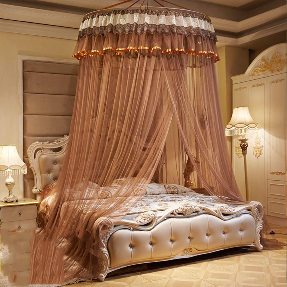 Round Dome Canopy,large Hope Polyester Sheer Mesh Bed Curtains Dome Bedding Mosquito Net For Twin Full Queen King Size Bed-i 47inch