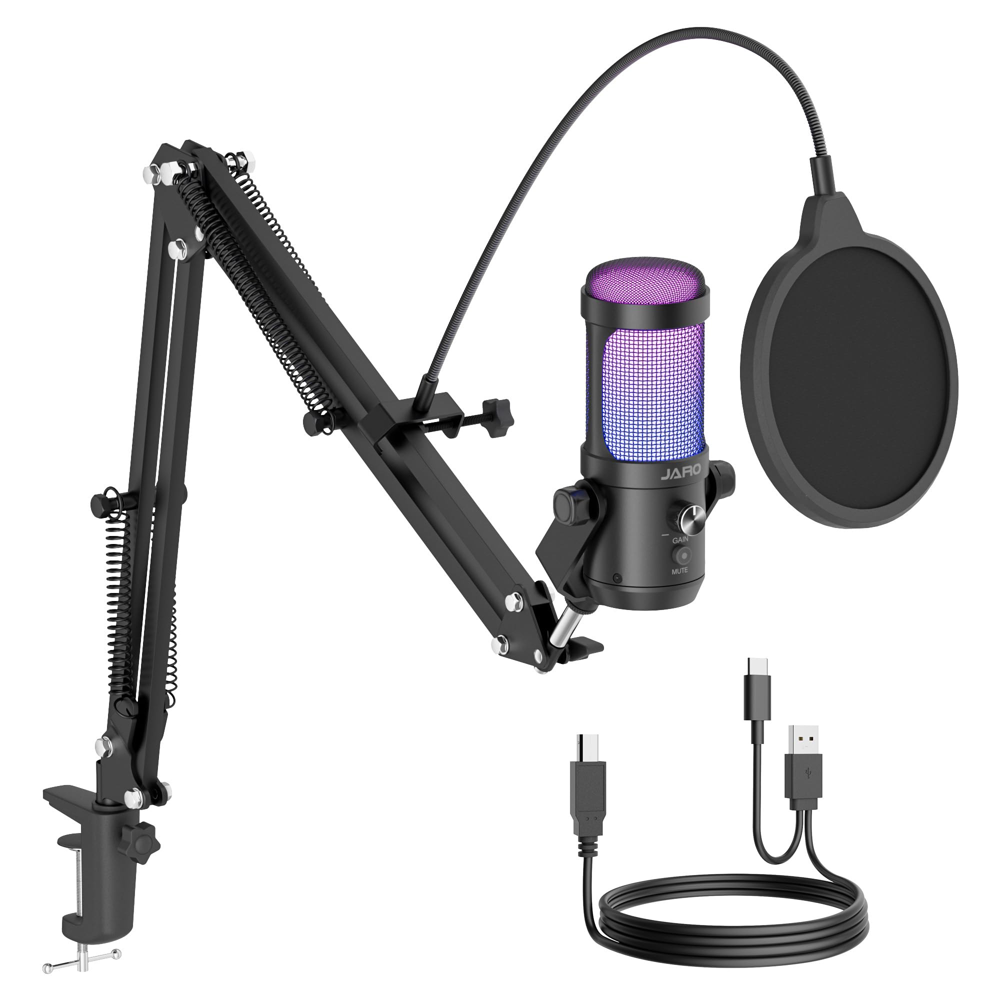 Amazon.com: JARO USB Podcast Microphone with Boom Arm, Studio