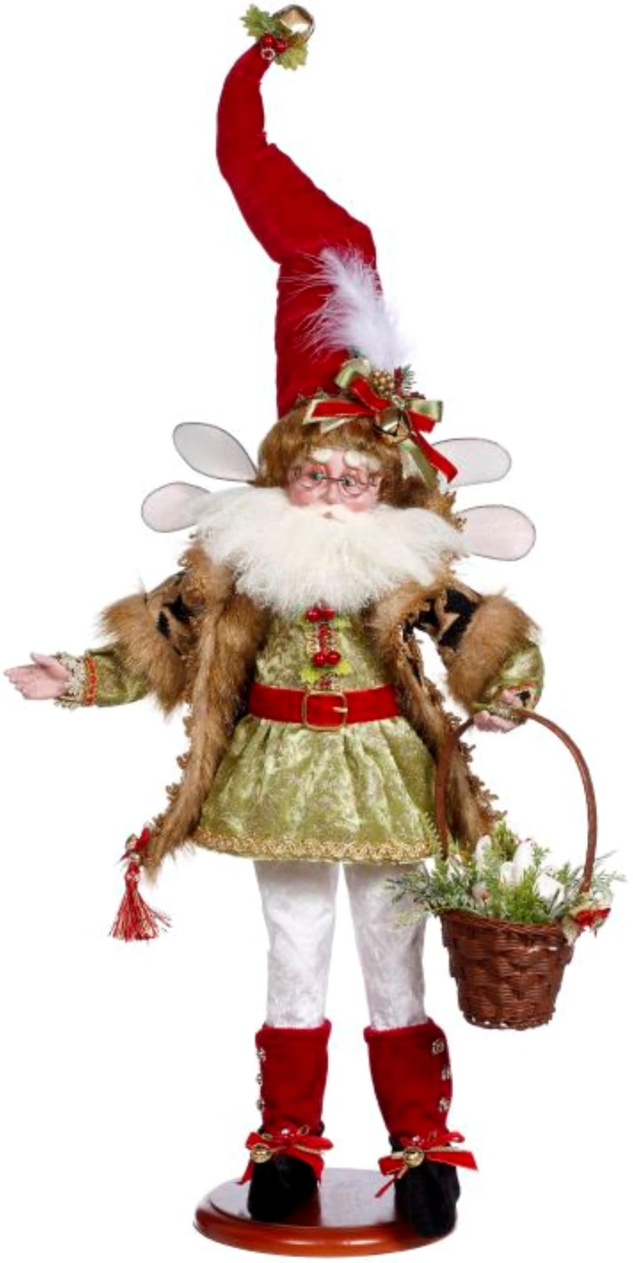 3 poules françaises fée Mark Roberts 2024 figurine de Noël sur socle