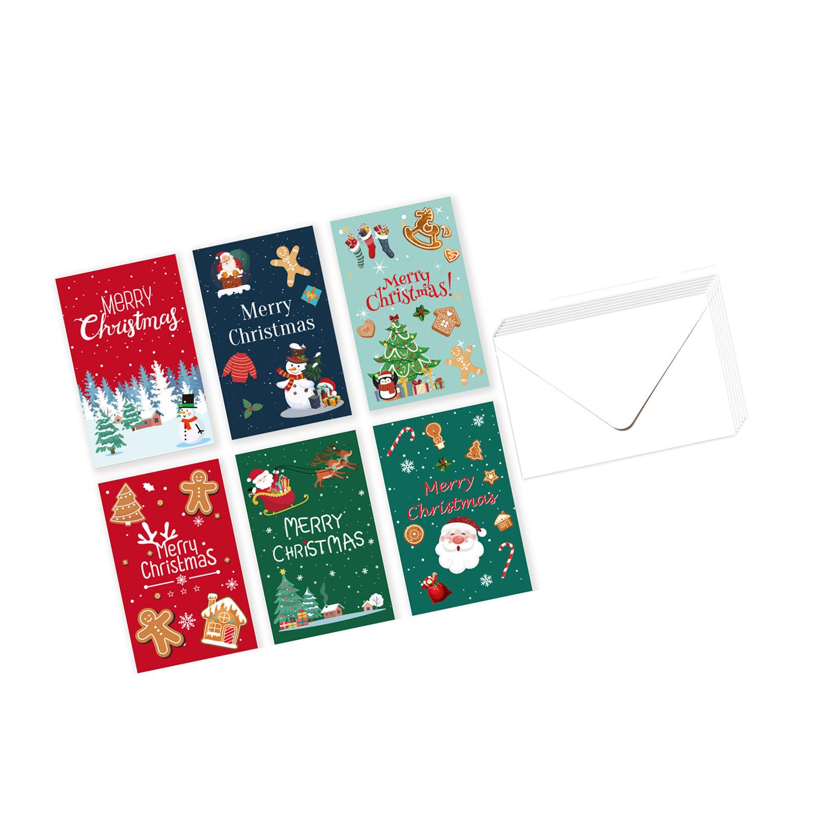 Jazuaiao Sustainable Holiday Cards Recycled Paper Christmas Greetings with Festival Themes for Family Friend Recycled Paper Christmas Cards