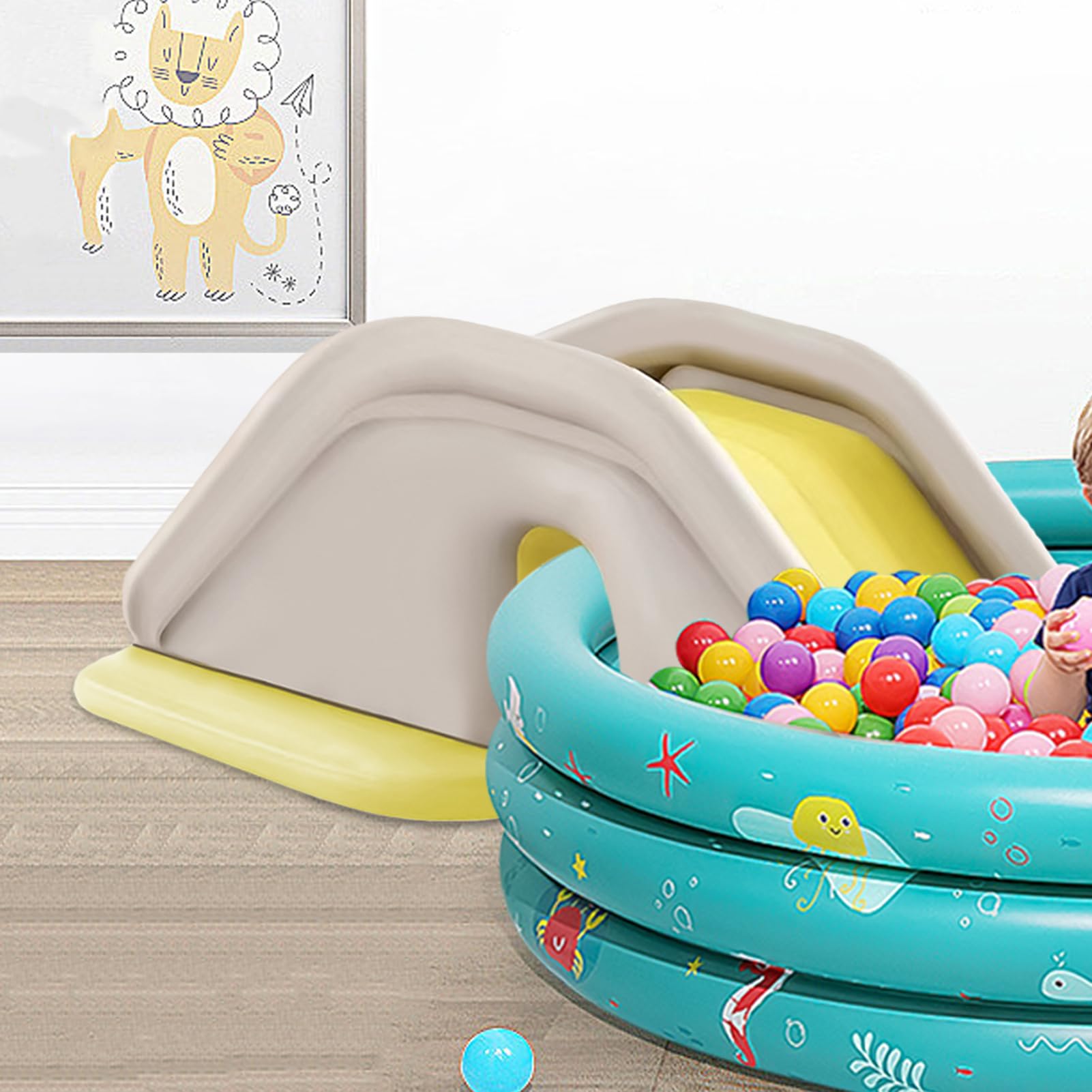 Tobogán Inflable de Agua para Piscina - Accesorios Hinchables Juegos De Verano | Tobogán Infantil Hinchable para Niños - para Jardín Exterior Patio Trasero Área de Juegos Césped Niños y Familia