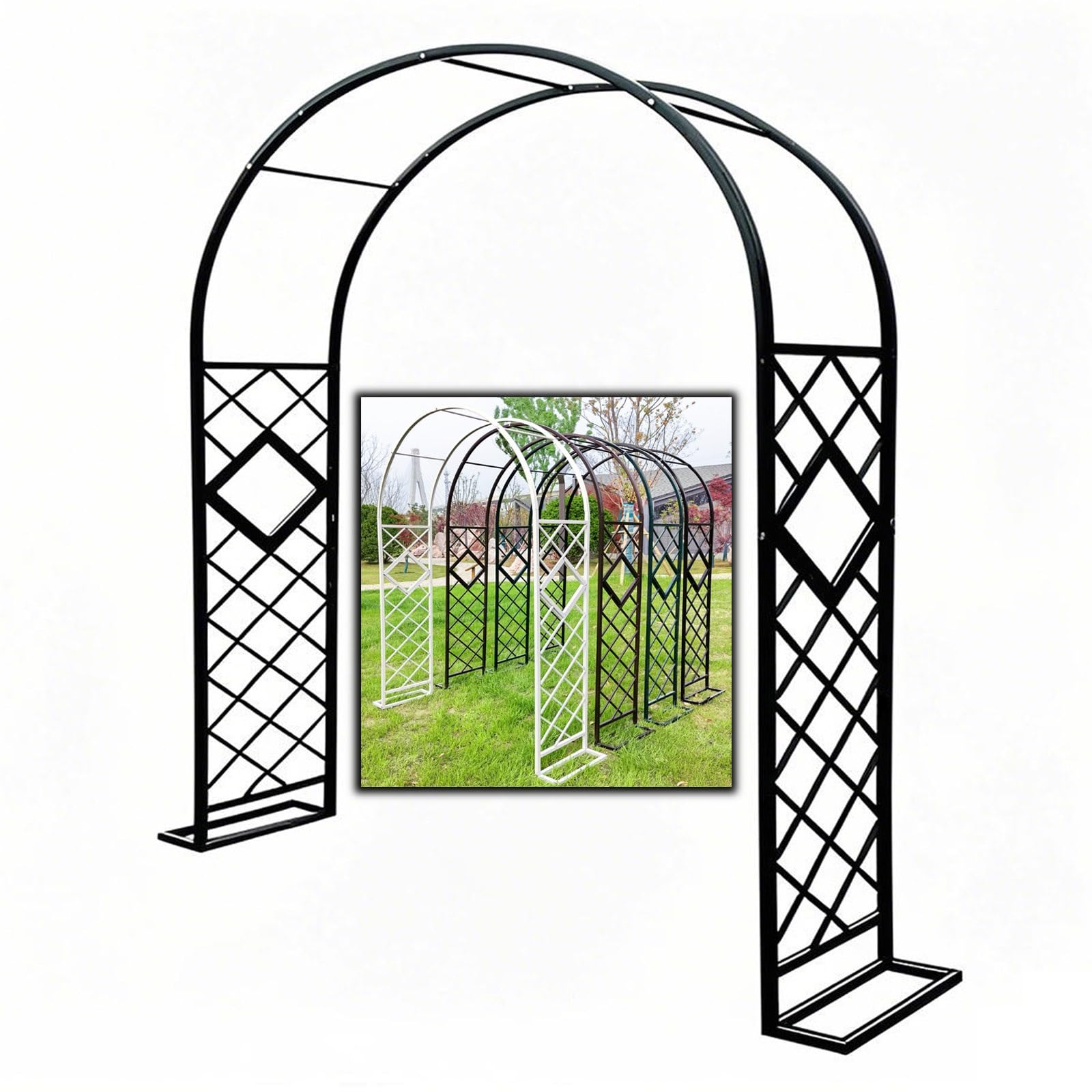 Treillis de jardin en métal réglable de 20 mm pour plantes grimpantes, arche de mariage, tonnelle de mariage, pour décoration extérieure, terrasse, jardin, paysage