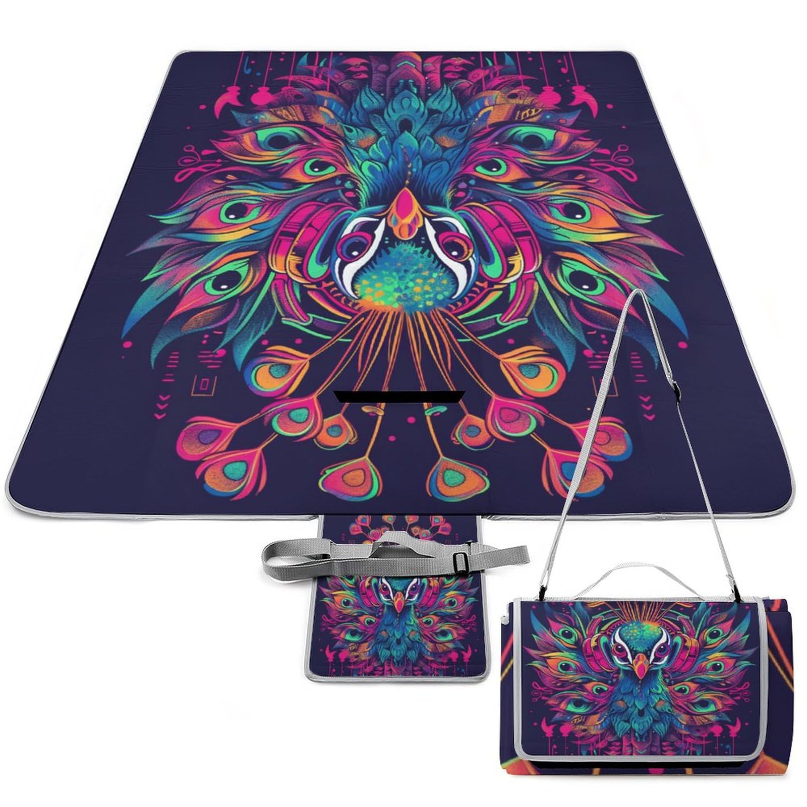 3D Stampa HummingUccello Coperta Picnic Impermeabile animalei Telo Impermeabile Pic Nic Pieghevole Tappeto Pic Nic Per Spiaggia Campeggio Pic-nic Attività All'aperto 148x148cm