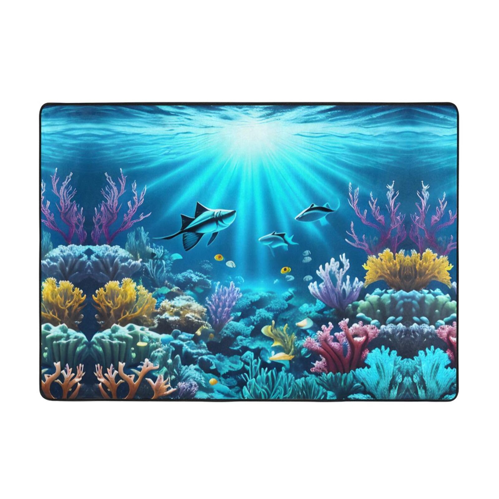 Tapis imprimé sous-marin doux 203x147 pour isoler un sol froid de balcon