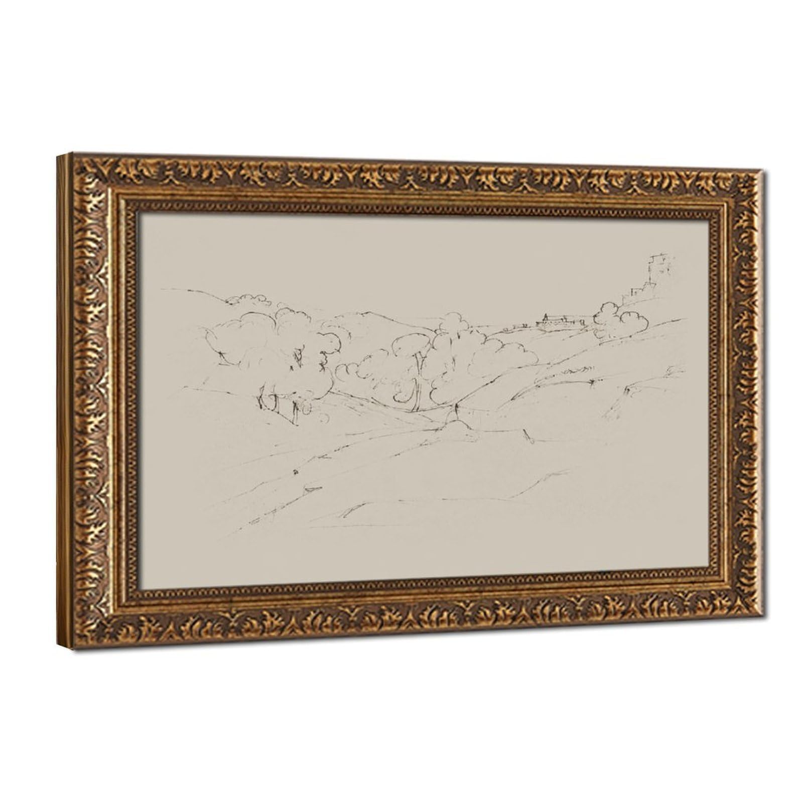AYINUER Serene Valley Sketch Canvas Poster for Office Decor Gift
