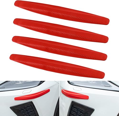 BJSIA 4 tiras protectoras para parachoques trasero de automóvil, parche anticolisión, tira de parachoques de esquina delantera y trasera, cinta