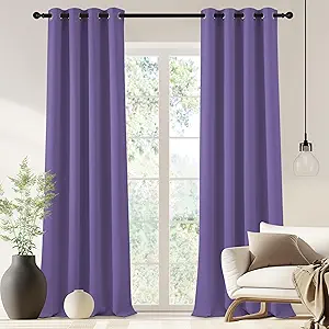 NICETOWN Blackout Drapery Curtain Panel 90 inches Long - Window Treatment Thermal Insulated Grommet Blackout Curtain/Drape for Bedroom Living Room (Lilac Purple, 1 Panel, 46 by 90 inches)