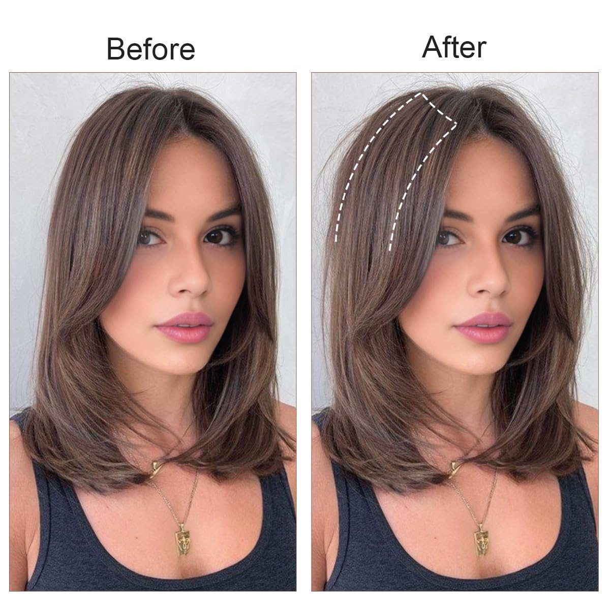 Yamel Clip in Hair Extensions 2 piece Set including 4 clips Short 8 inch Straight Synthetic Hairpieces for Women Hair Volumizing Darkest Brown - Image 4