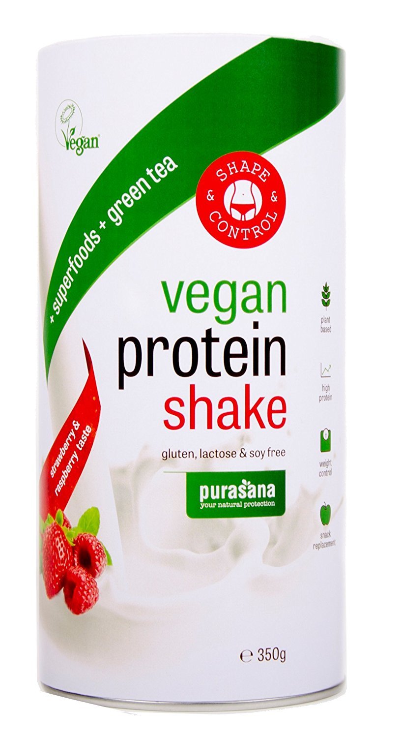 Purasana Shape & Control ErdbeereHimbeere Veganer Protein Shake