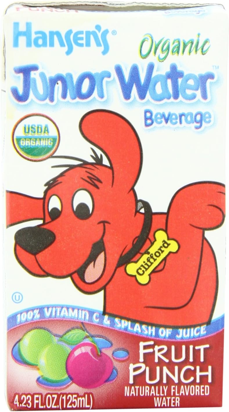 Hansen Beverage Organic Junior Water Fruit Punch, 4.23-Ounce Boxes (Pack of 44)