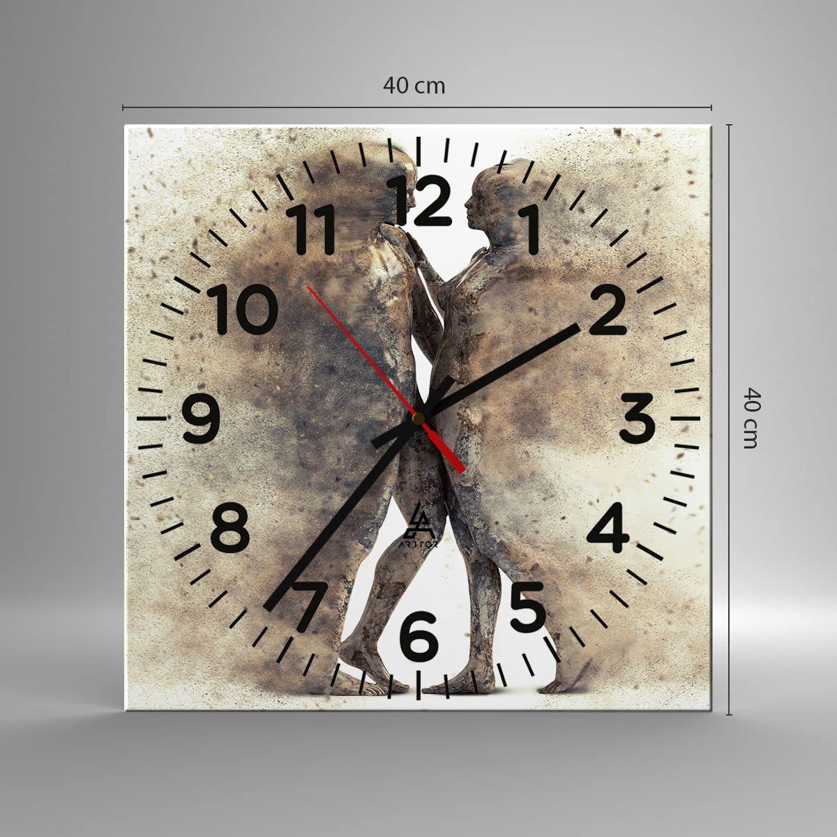 Orologio Da Parete In Vetro ARTTOR 40x40 Cm - Design Moderno, Meccanismo Silenzioso, Per Soggiorno, Cucina - 3