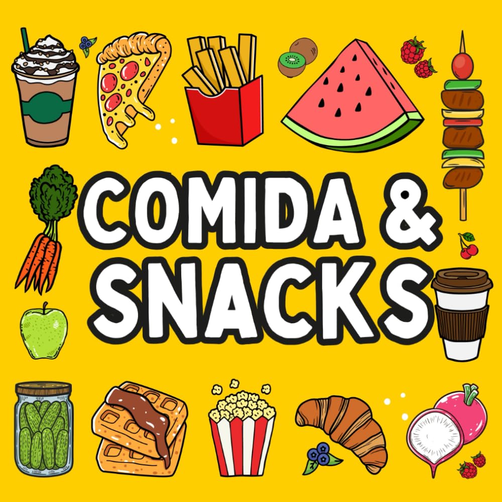 Libro para colorear de alimentos y aperitivos: Diseños audaces y fáciles para adultos y niños
