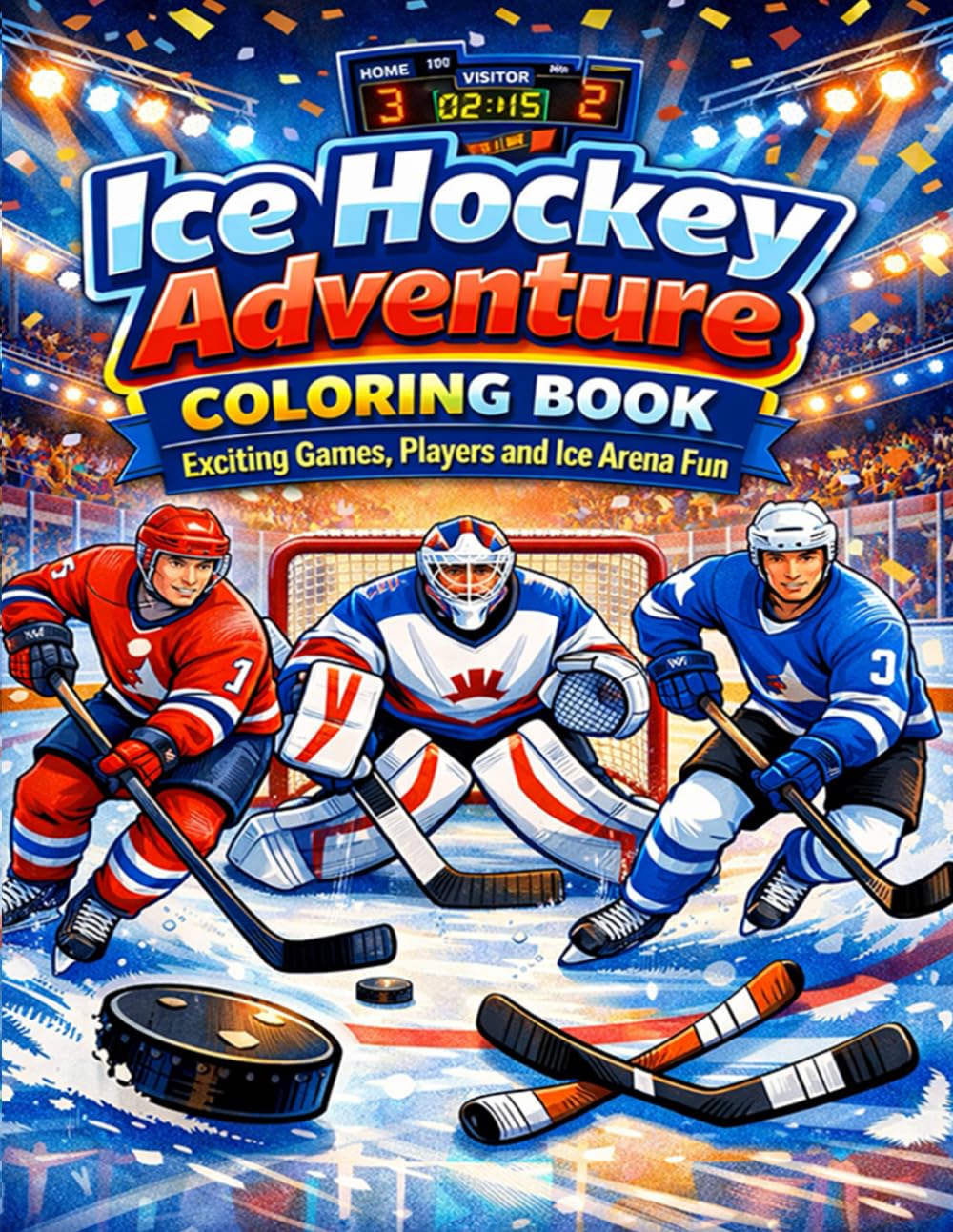 Ice Hockey Adventure Coloring Book: Exciting Games Players and Ice Arena Fun