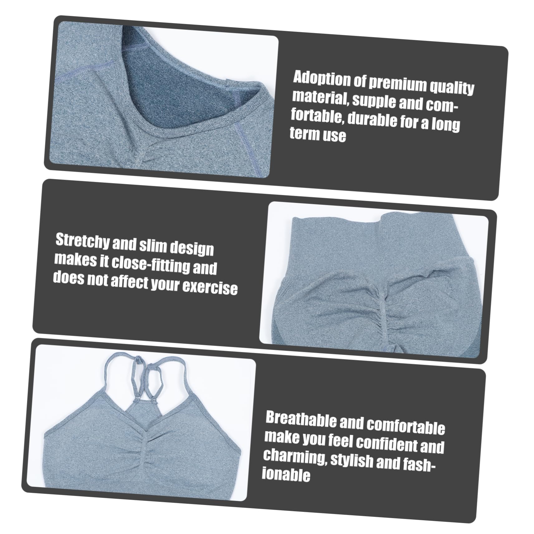 CALLARON Completo Yoga Donna Senza Cuciture, Vita Alta, Maniche Lunghe, Elasticizzato, per Yoga e Ciclismo, Blu