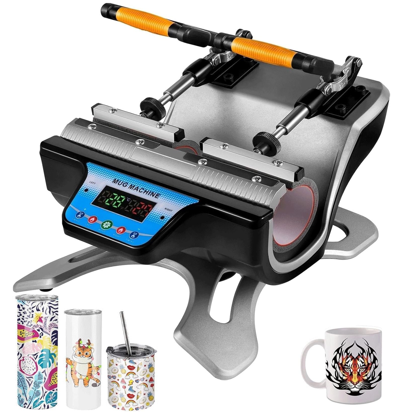 Pressa di calore per sublimazione, stampa a doppia stazione con controllo LCD per tazze da 11 oz, 15 oz, 17 oz, ideale per la stampa di disegni personalizzati