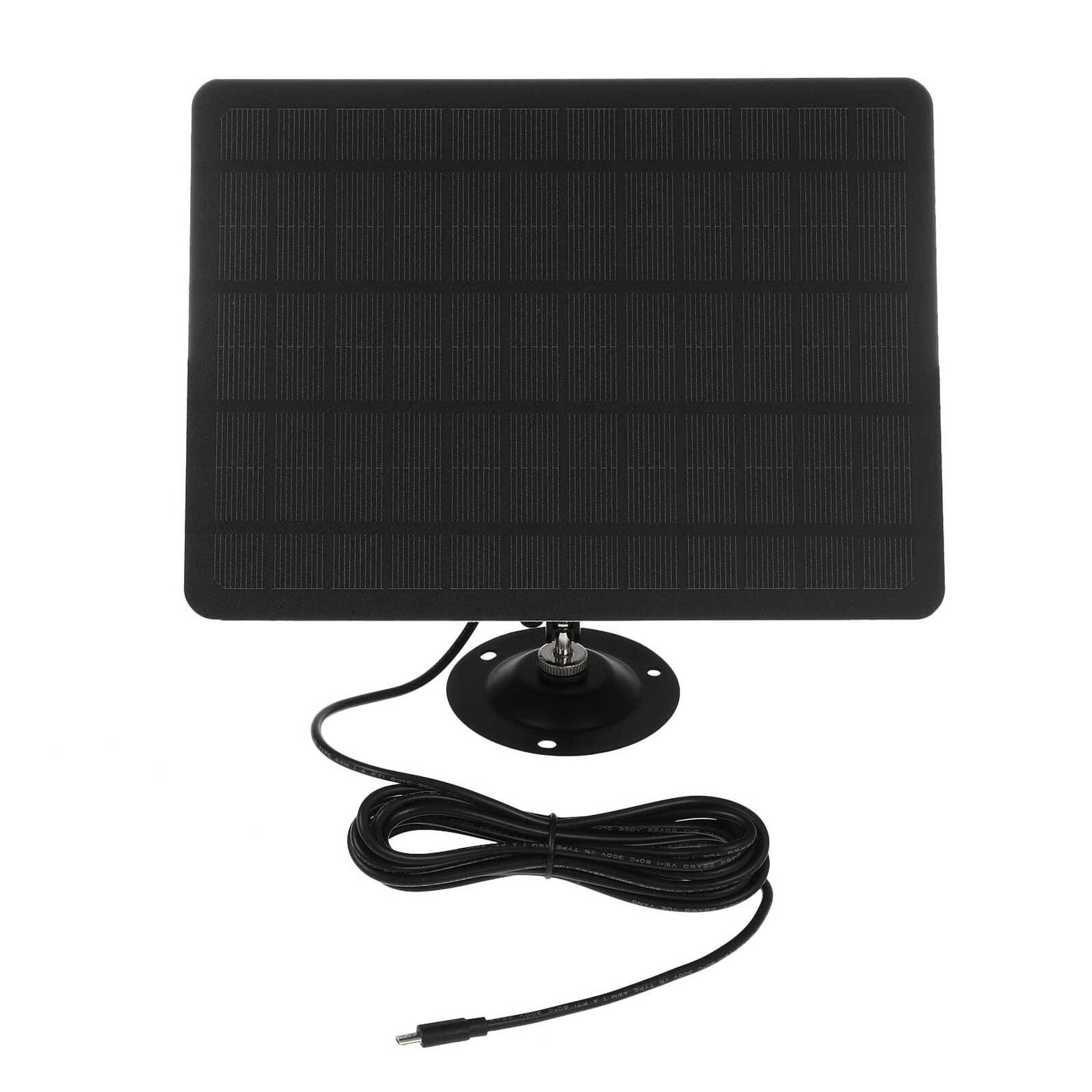 Pannello Solare da 20W per Telecamera di Sicurezza Caricabatterie Solare USB Piccolo e Monocristallino Staffe di Montaggio a 360° per Installazione a Parete Energia Continua