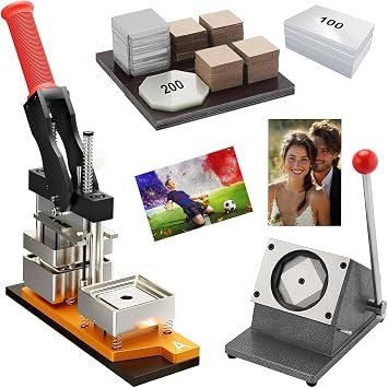 2.6x3.5in Magnet Maker Machine, 65x90mm DIY Photo Fridge Magnet with Paper Cutter + 200set Magnets Making Consumables + 100pcs Photo Paper