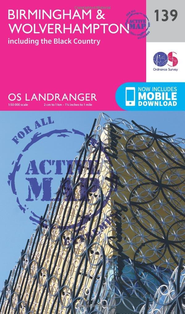 Birmingham & Wolverhampton Map | Weatherproof | The Black Country | Ordnance Survey | OS Landranger Map 139 | England | Walks | Cycling | Days Out | Maps | Adventure (OS Landranger Active Map)