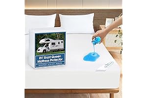 RV Short Queen Mattress Protector Waterproof Terry Fitted Mattress Cover for 75''×60''...