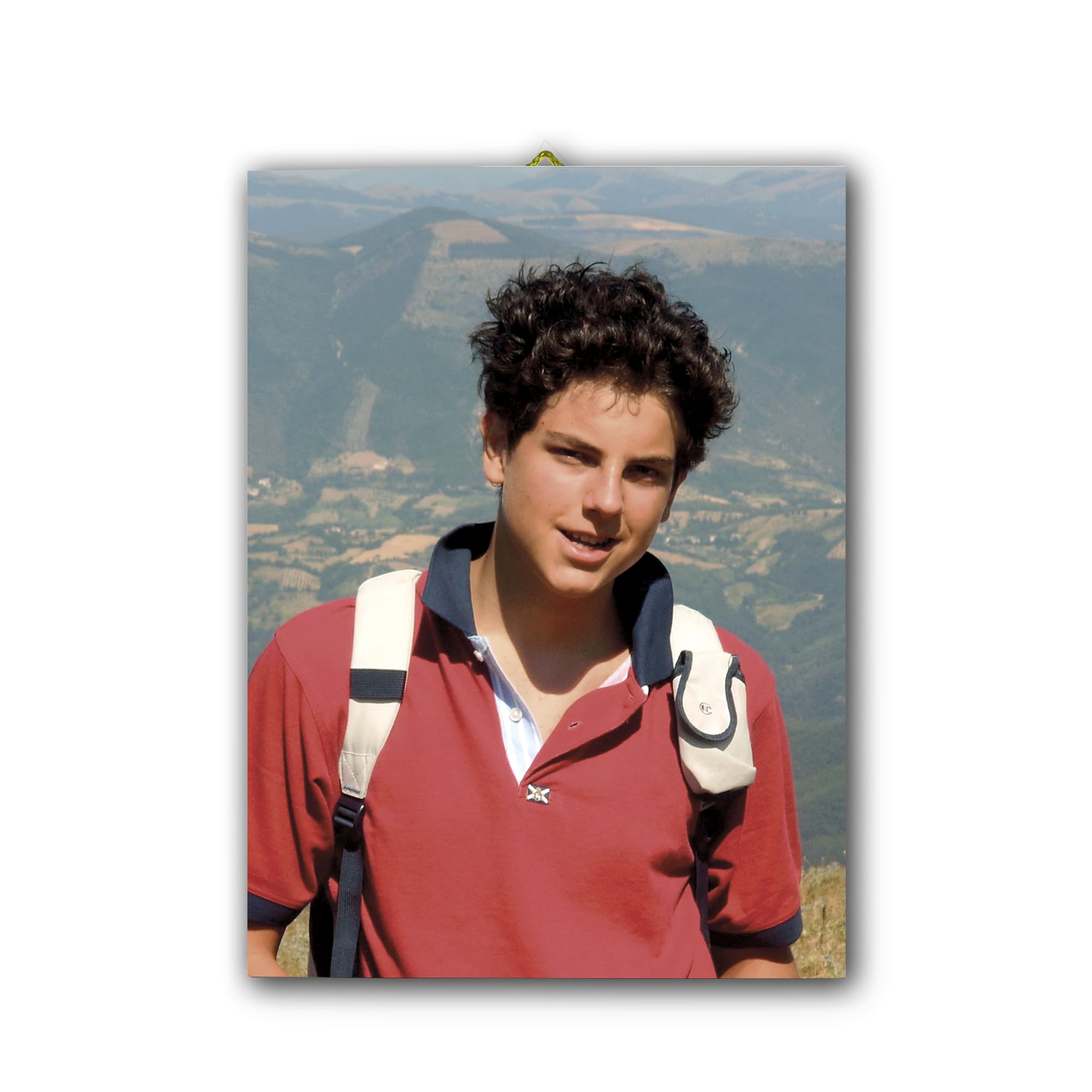 Santino Carlo Acutis Con Preghiera E Finiture In Oro A Caldo