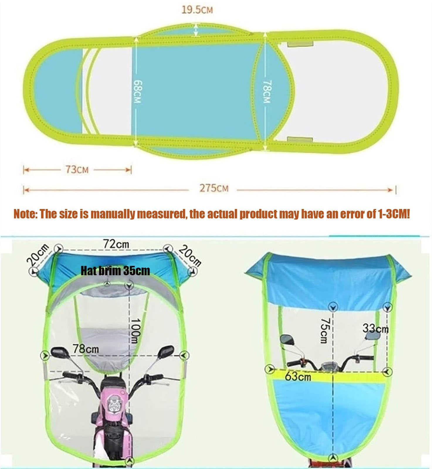 Cubierta de lluvia para scooter, accesorio fácil de instalar para mantener el scooter limpio y seco en climas lluviosos