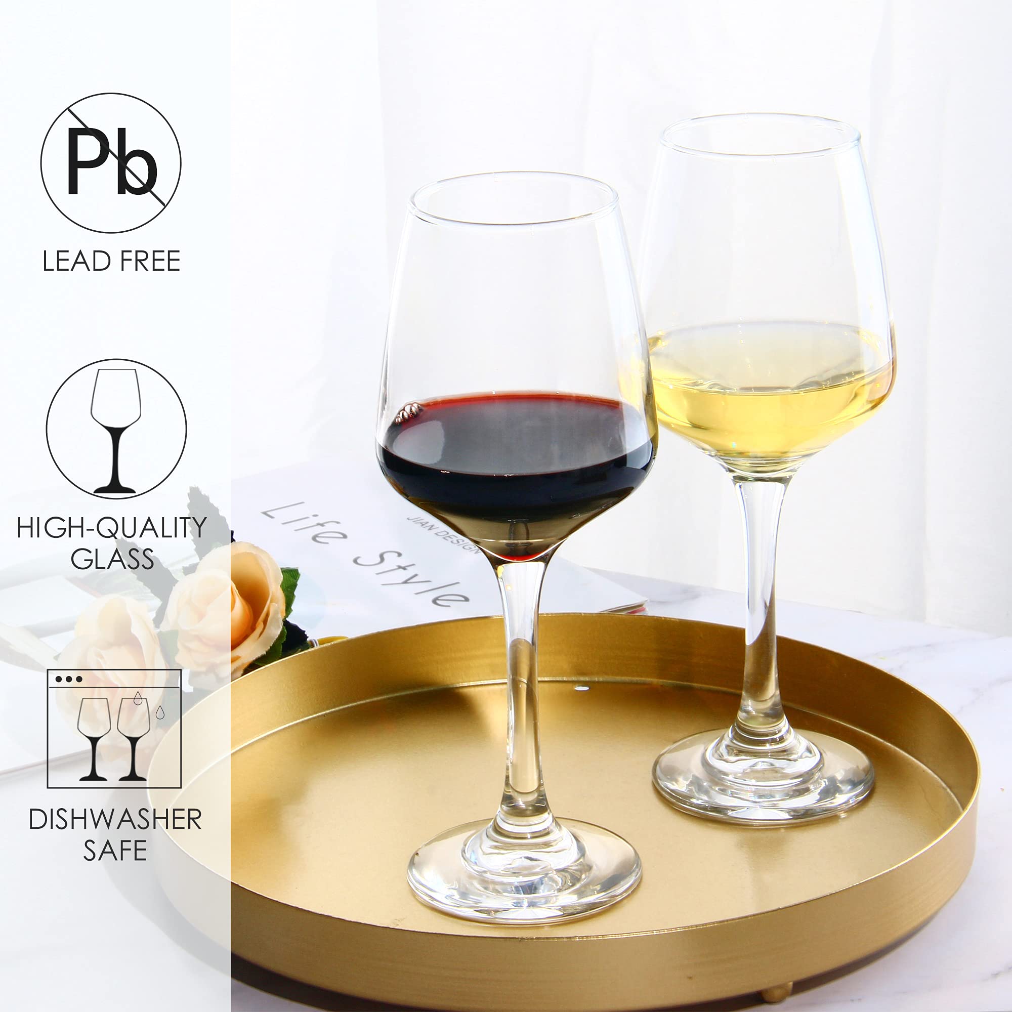 Amazon.com | YANGNAY Wine Glasses Set of 12, 12 Oz Classic