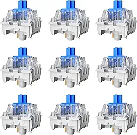 Interruptor azul clássico para teclado mecânico para jogos, 3 pinos 60gf RGB SMD Clicky Switch (azul, 108 peças)