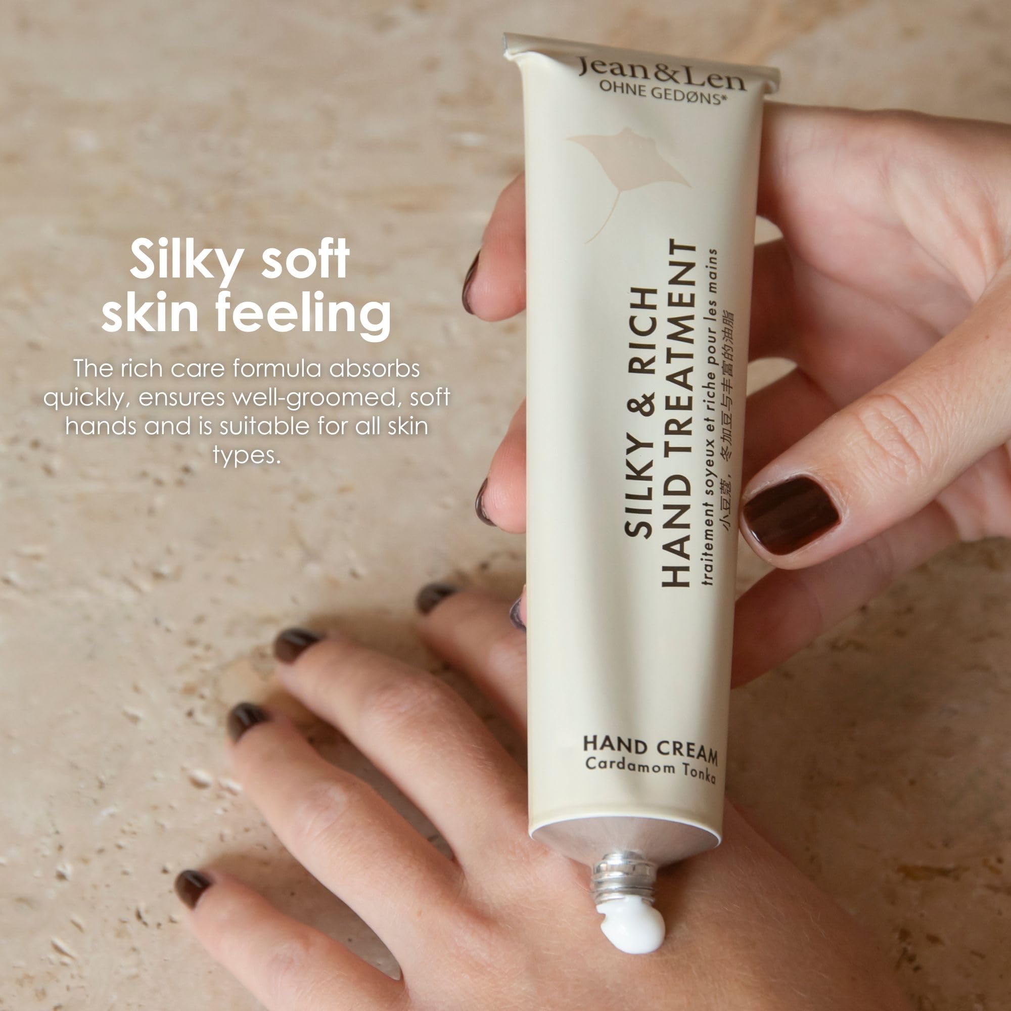Jean & Len Silky & Rich Treatment Cardamom & Tonka, 100% recyclable aluminum tube (without lid), rich hand cream - Image 4