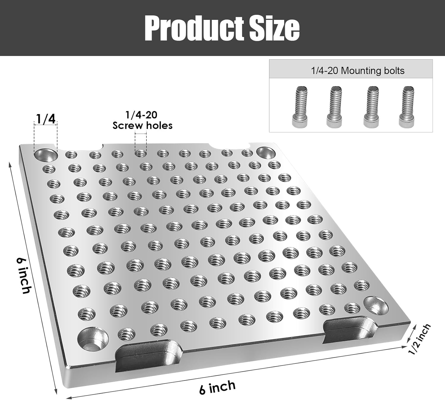 6" x 6" x 1/2" MIC 6 Aluminum Fixture/Sacrificial Plate, Mini Pallet