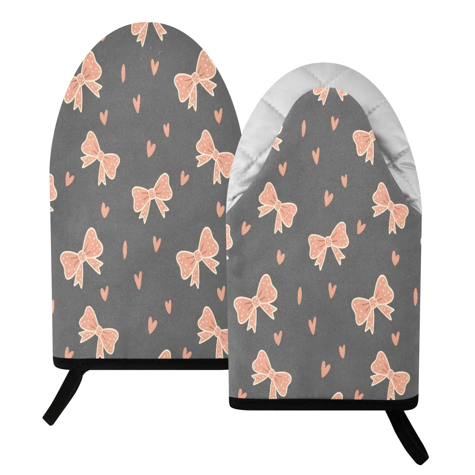 BURSTDDY Bows Oven Mitt,Heat Resistant Kitchen Mitts for Cooking
