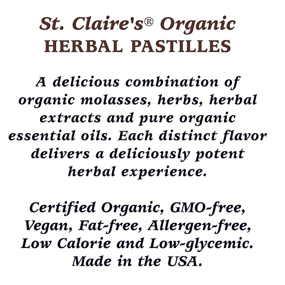 St. Claire's Organic Herbal Pastilles, (6 flavors, 1.5 Ounce Tins, Pack of 6) | Gluten-Free, Vegan, GMO-Free, Plant-based, Allergen-Free | Made in our Allergen-Free facility