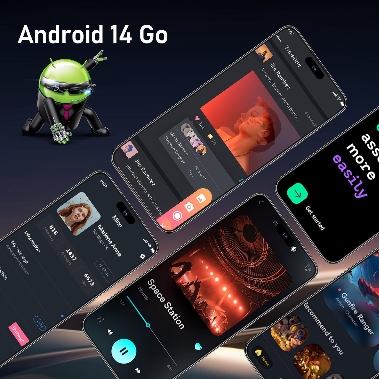 Unlocked 16PROMA X Smartphone: 6.99" HD+ Display, 7000mAh Long-Lasting Battery, 12GB+512GB Massive Storage, 108MP AI Camera, High Performance Android Phone for Gaming & Work (Deep Purple)