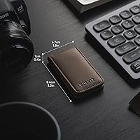 Vista 5 de VULKIT Clip magnético de cuero para dinero, diseño minimalista con capacidad para hasta 15 efectivos