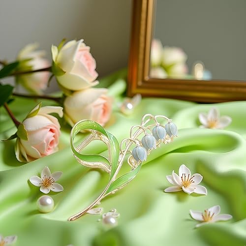 Miniatura 6 de Lily of the Valley - Accesorios para el cabello con flores, horquillas de metal, pinzas para cabello grueso y fino