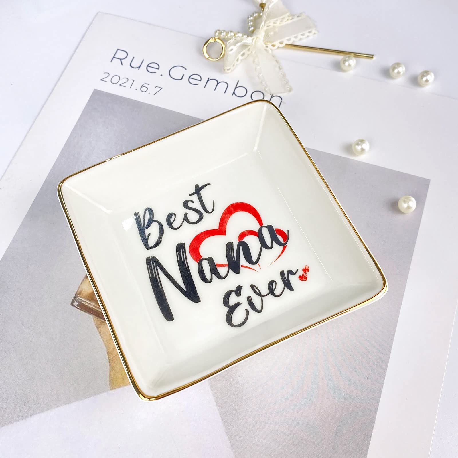 Jzxwan Nana Gifts for Women, Best Nana Gifts from Nipote, Biglietto personalizzato per la festa della mamma per My Nana from Granddaughter Grandson, Thank You Nana Presents