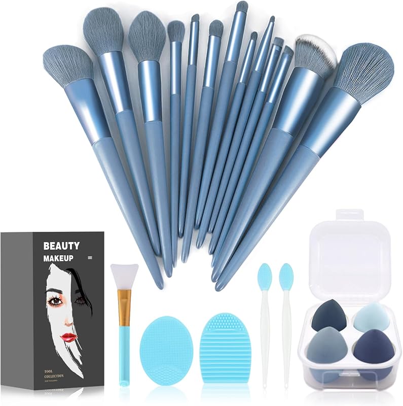 Koccido Makeup Brushes 22 Pcs Makeup Kit,Foundation Brush Eyeshadow Brush Make up Brushes Set (Blue, 22 Piece Set Large)