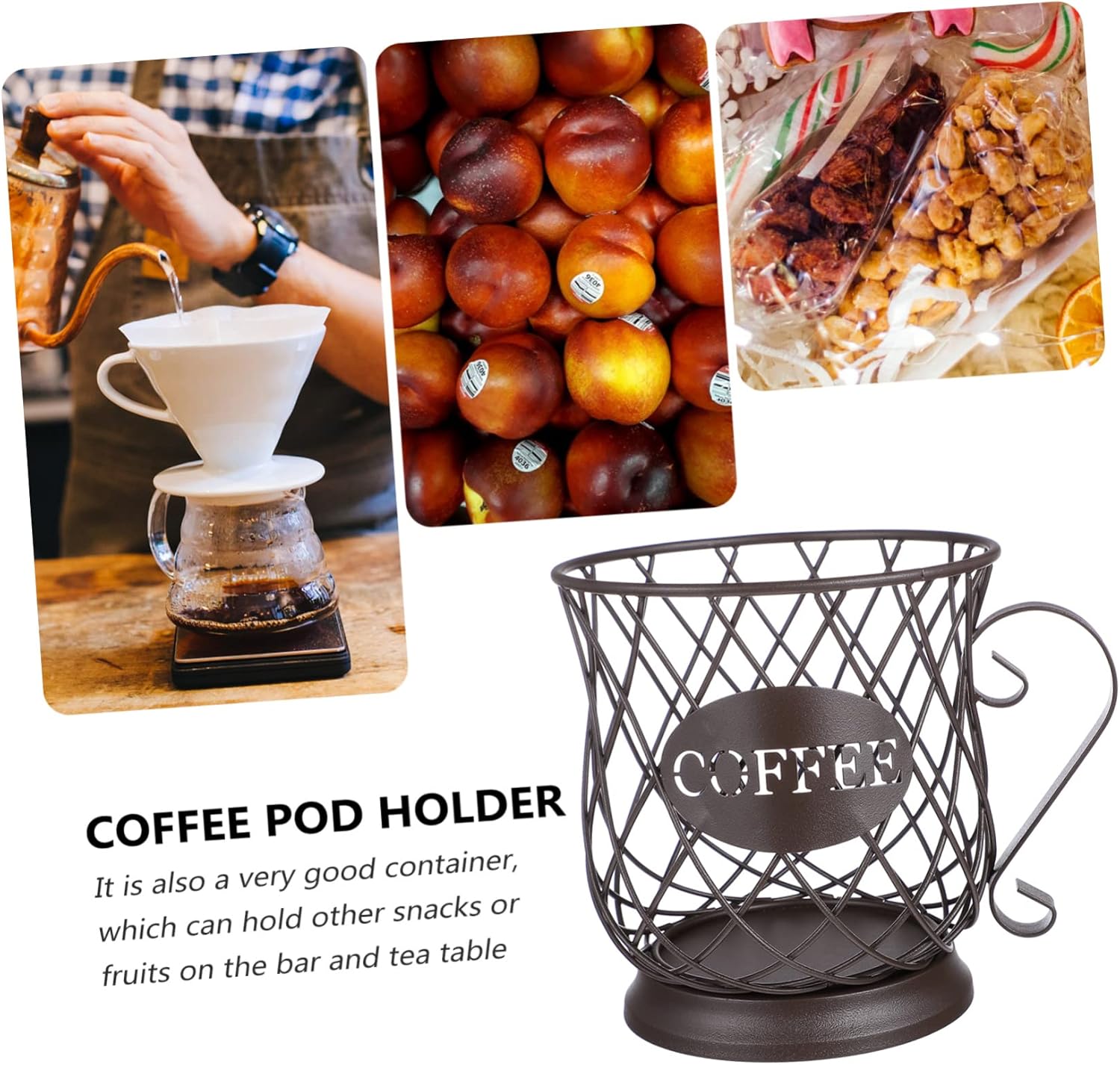 Cup Holder Coffee Storage Organizer Basket Coffee Capsule Holder for Kitchen Counter and Home Use