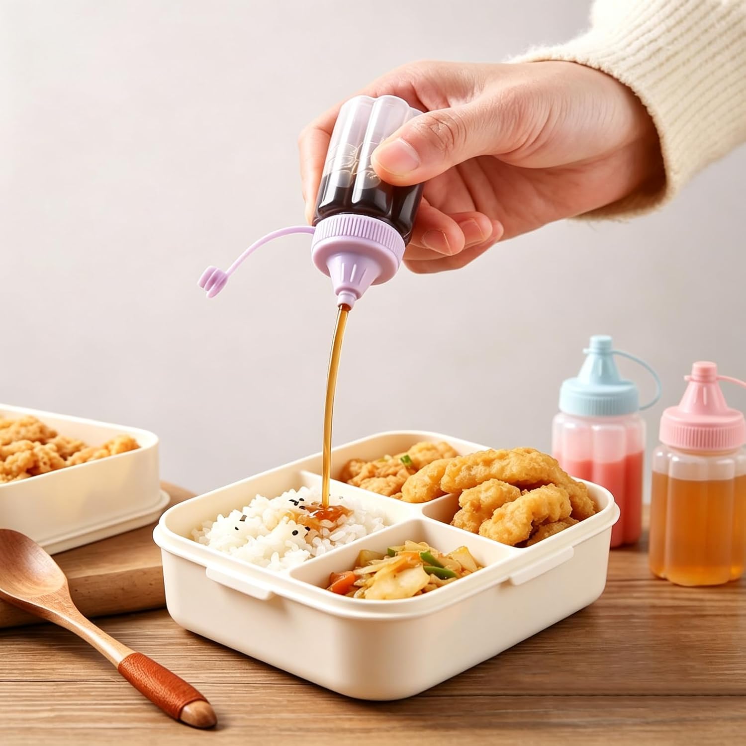 4 Pack 1oz Mini Condiment Squeeze Bottles for Tomato Sauce