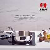 Beka Chef - Sauteuse Inox 18/10 - 24 cm - Avec Couvercle - Tous feux Compatible Induction - Acier Inoxydable - 3